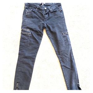 Paige gray skinny jeans with zippers